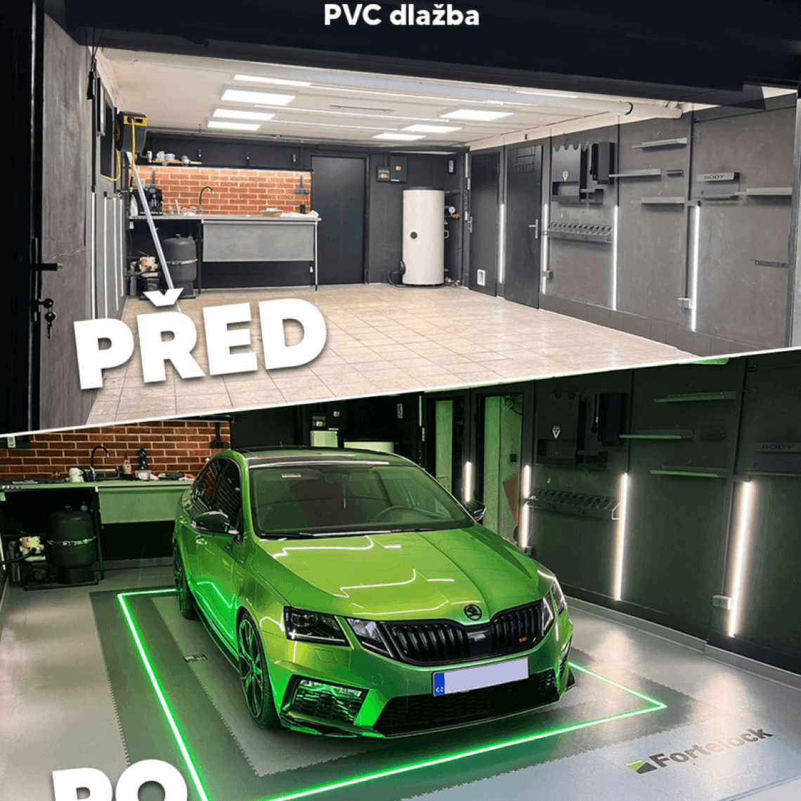 Garáž před a po