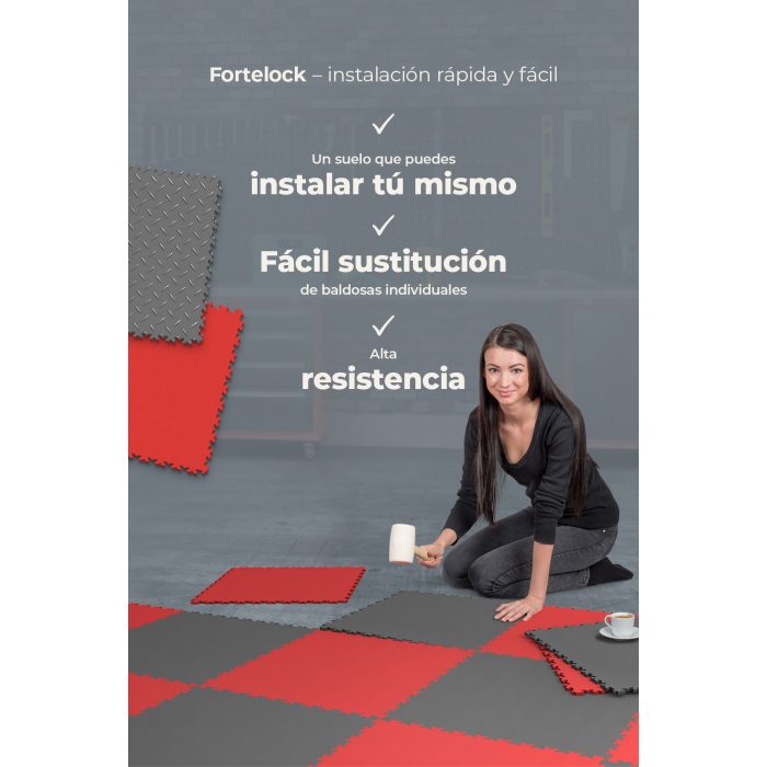 Baldosas Fortelock Industry - ECO Classic Grey - Coin