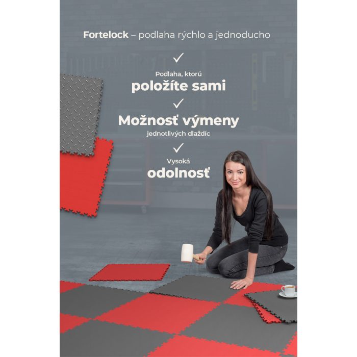 Dlaždice Fortelock Industry - ECO Classic Black - Koža